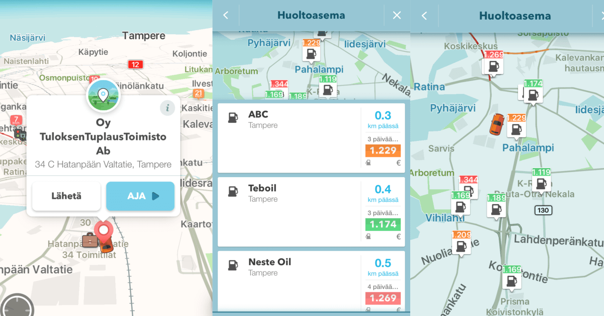 Waze esimerkit